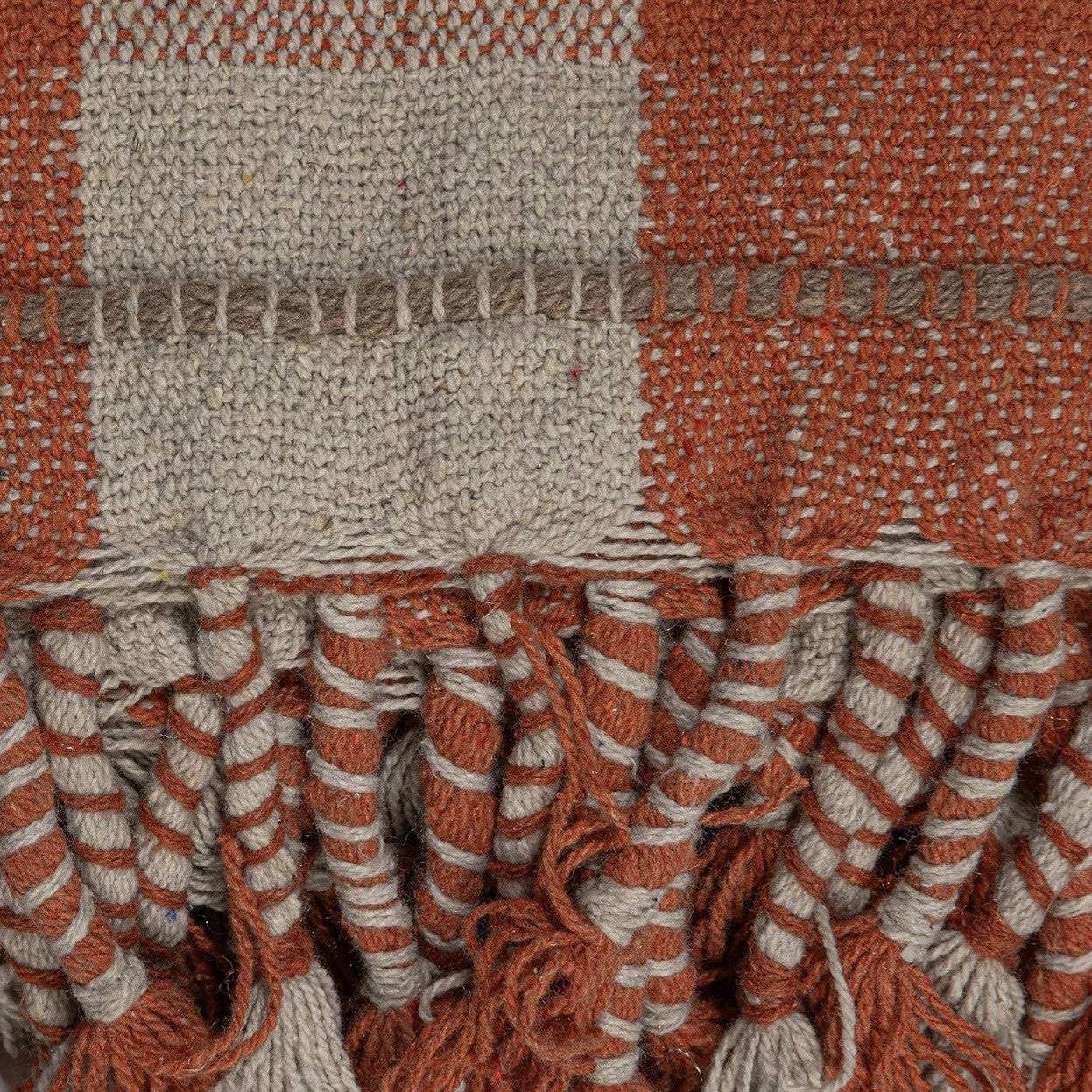 NEW Anthropologie Braided Cotton Boho Tassel Fringe Throw Blanket - 50" x 60"