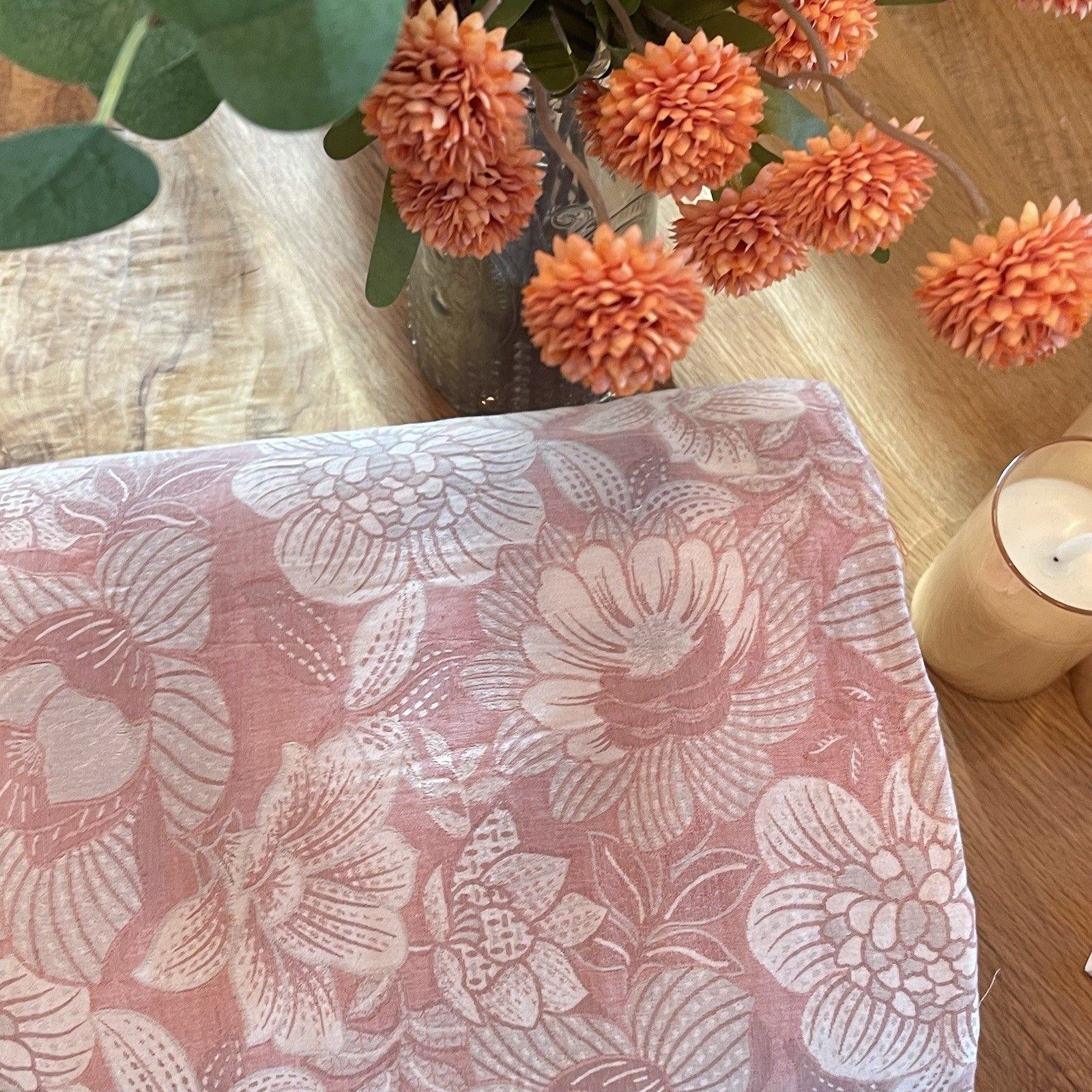 NEW Anthropologie Pink Floral Jacquard Boho Queen Size Bedding Duvet & Sham Set