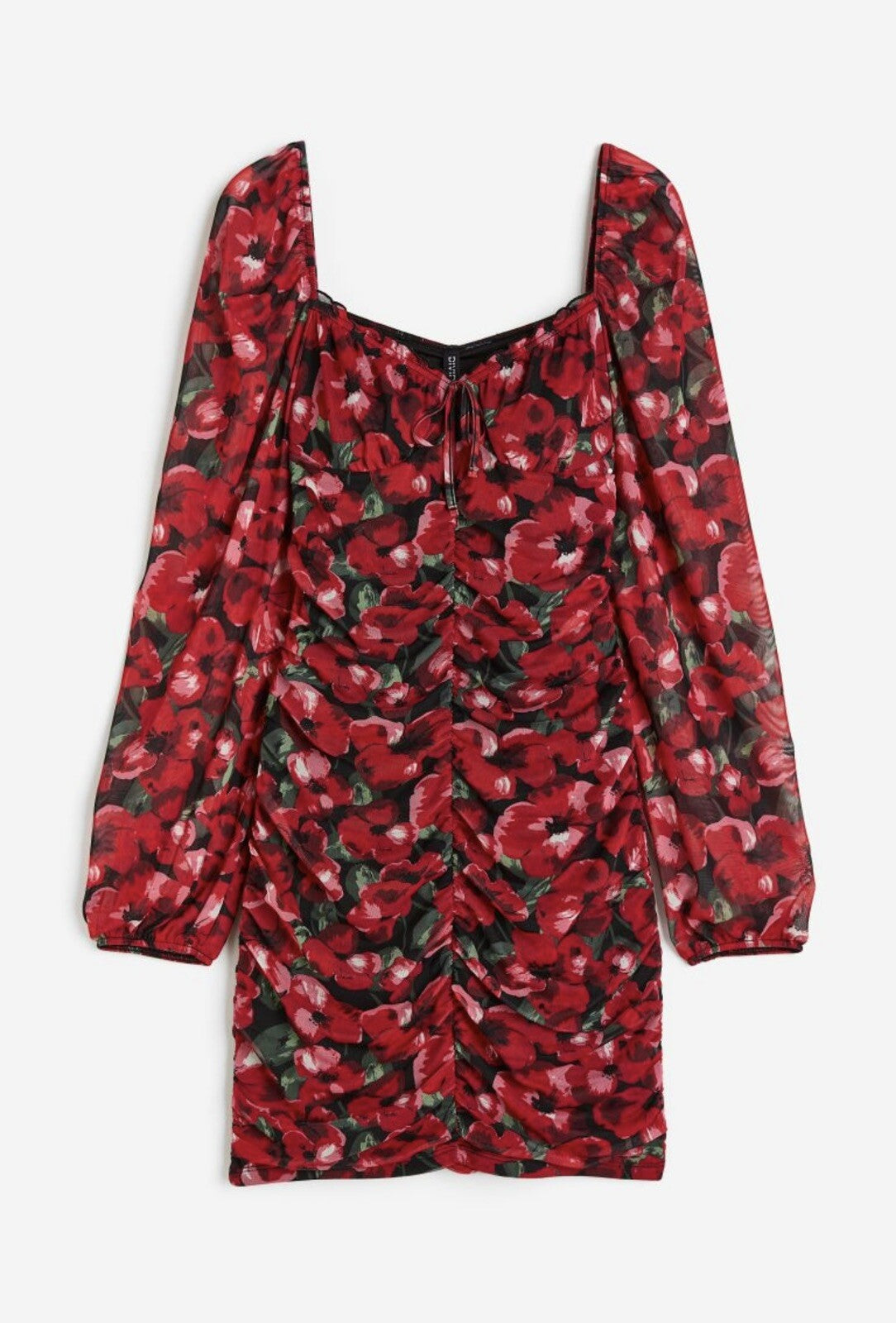 NEW Anthropologie Red Floral Mesh Mini Slip Sundress / Mini Dress - Small / XS