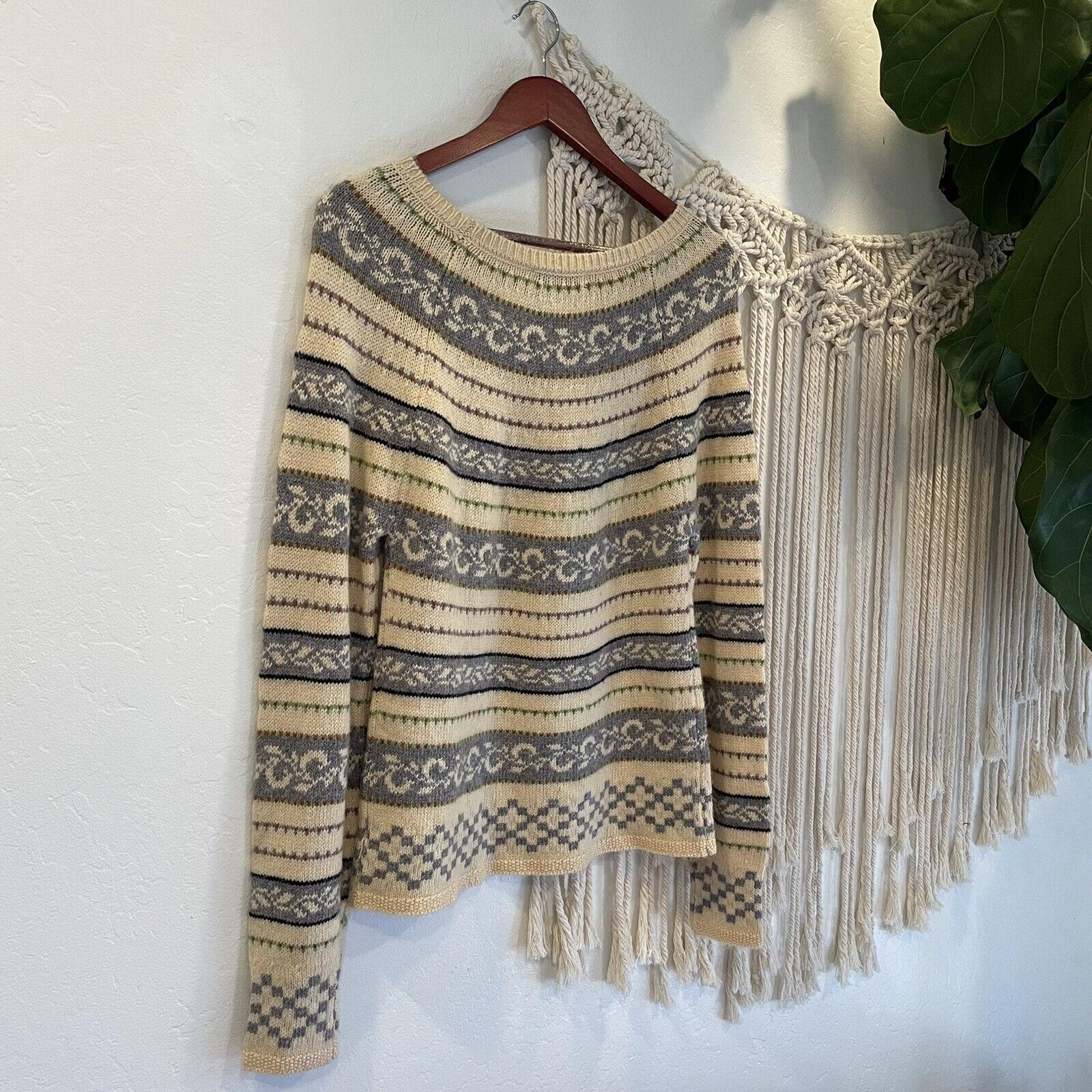 Free People / Sweet Baby Jaime Yellow Stripe Knit Sweater Shirt Top | Medium