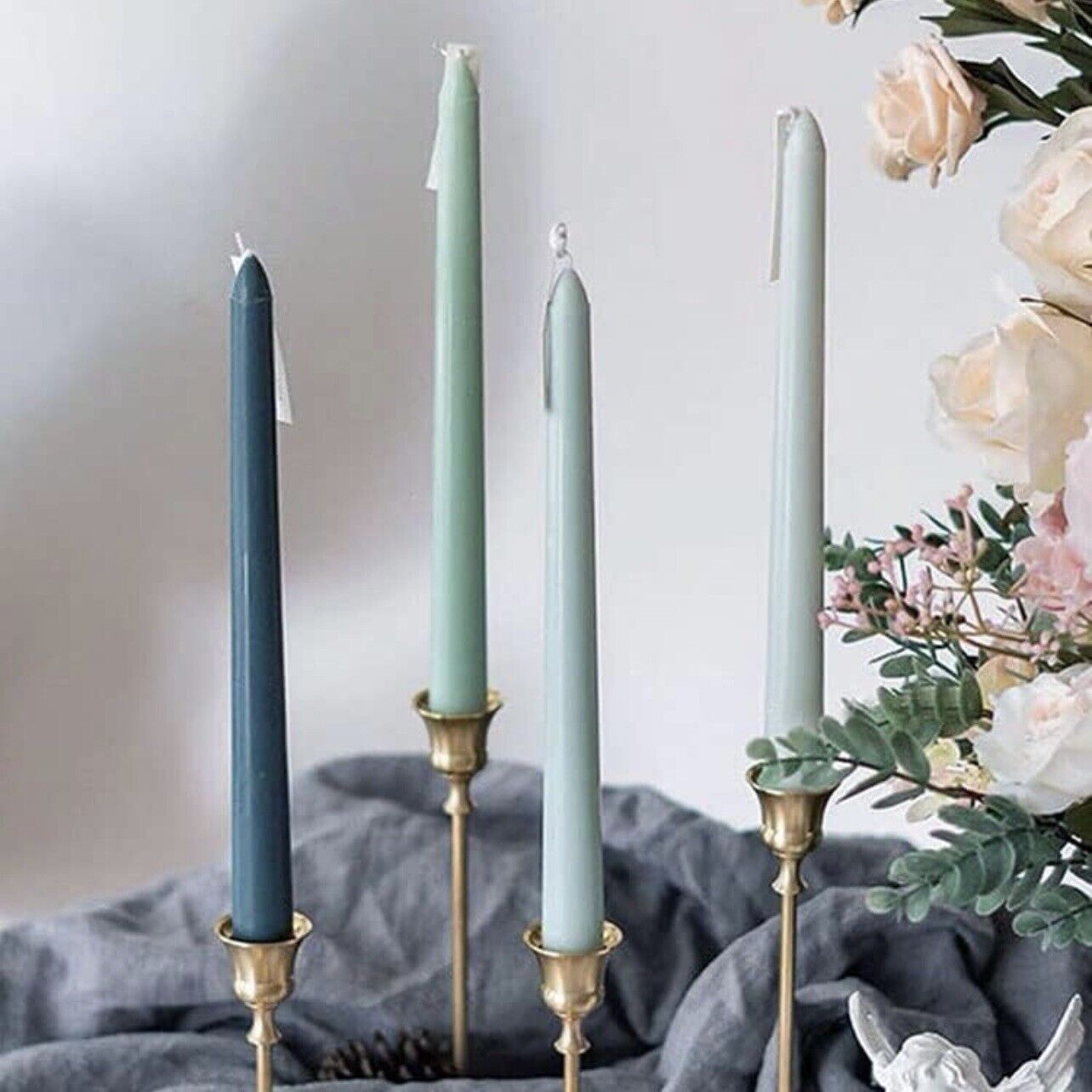 NEW Anthropologie (Set of 4) Boho Scented Tapered Soy Wax 10" Candle Set