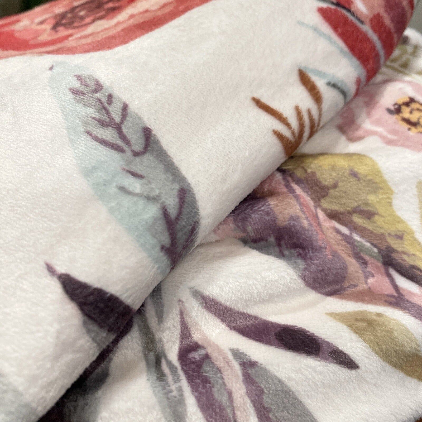 NEW Boho Floral Ultra Soft Fleece Throw Blanket Bedspread Bedding - 80" x 60"