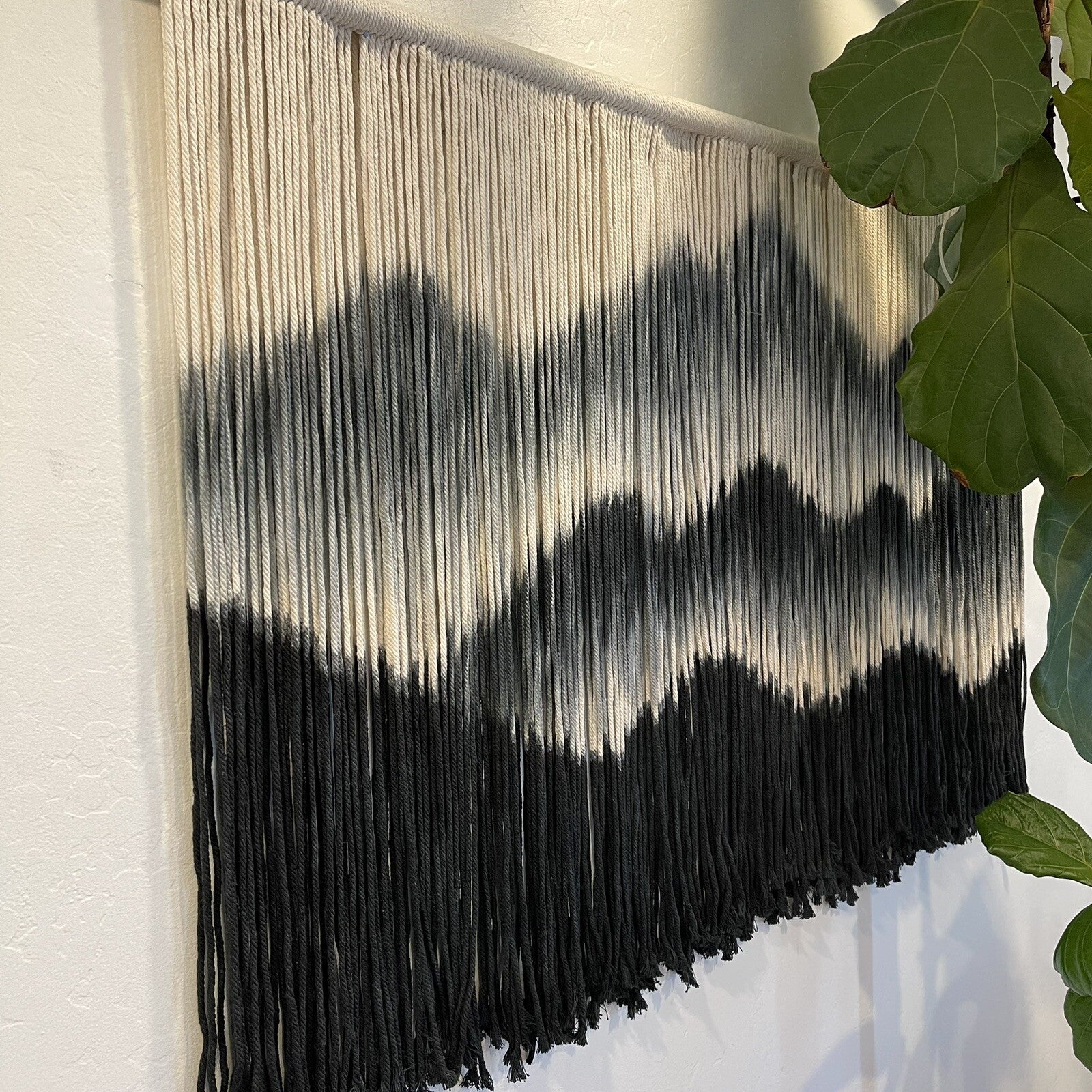 NEW Anthropologie XL Boho Mountain Tapestry Macrame Woven Wall Hanging - 59x35