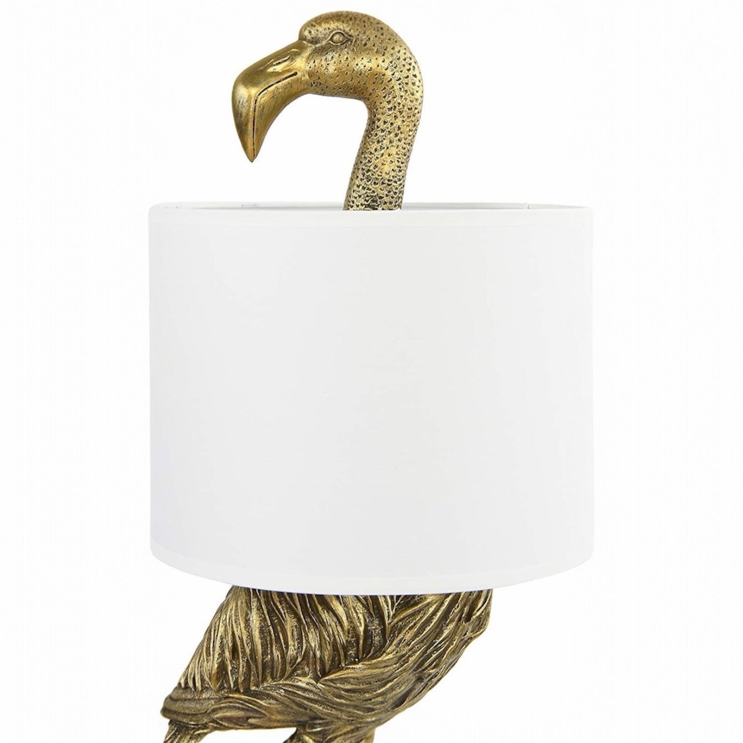 NEW Anthropologie Large Gold Boho Flamingo Table Lamp Lighting Art Deco Set 32"