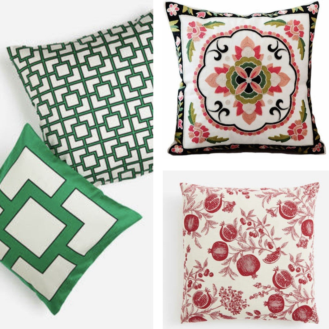 NEW West Elm (Set 4) Multicolor Geometric Boho Throw Pillow Cover Sham 20" & 16"