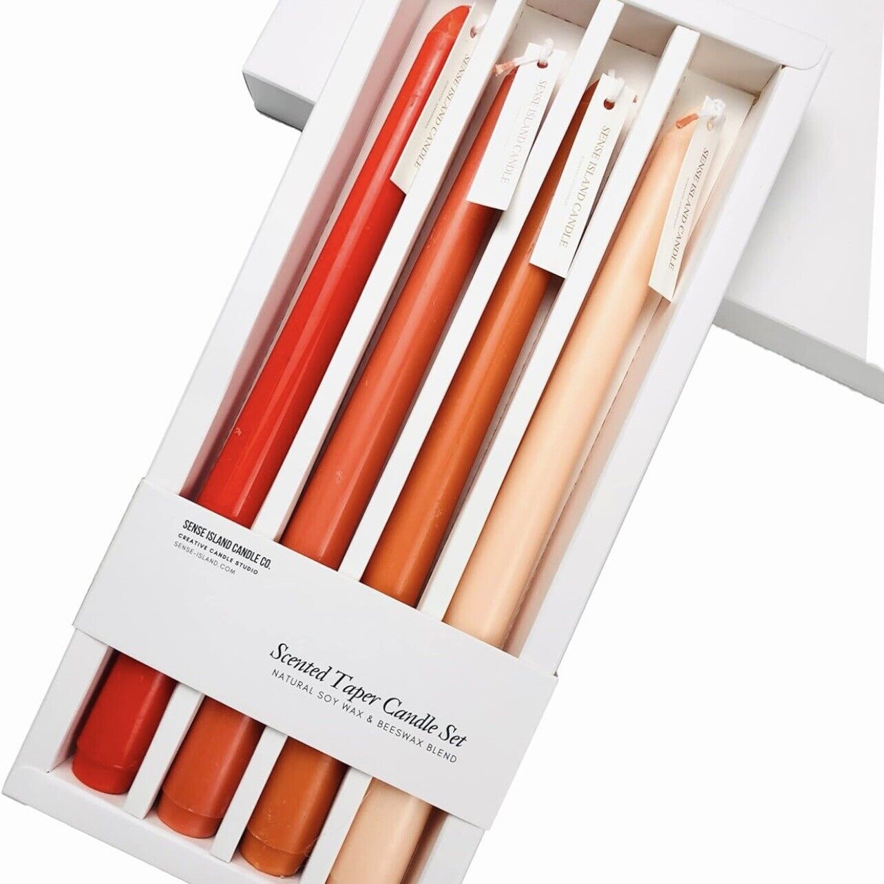 NEW Anthropologie (Set of 4) Boho Scented Tapered Soy Wax 10" Candle Set