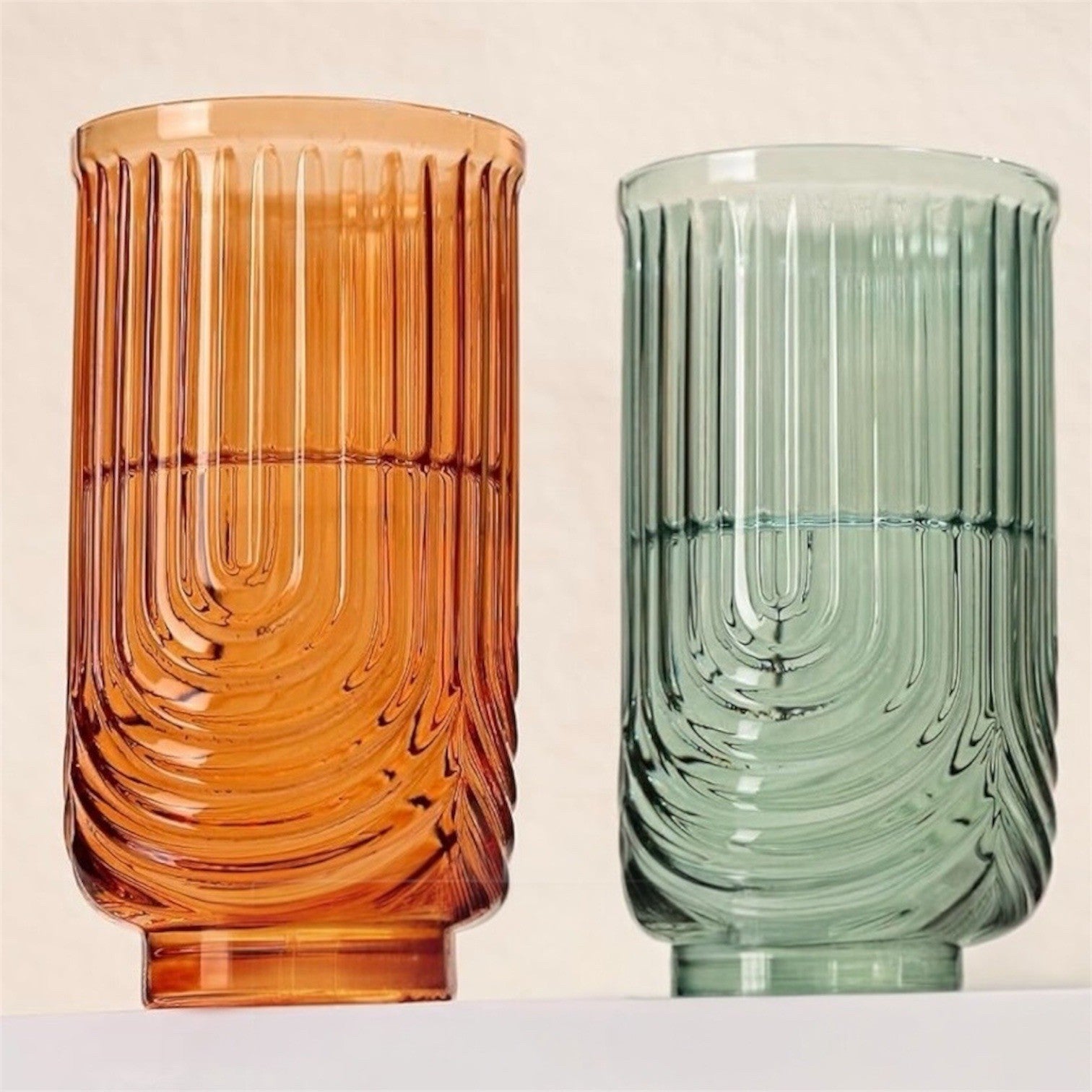 NEW West Elm (Set of 6) Colorful Stemless Wine Water Glasses Drinkware Bar Cups