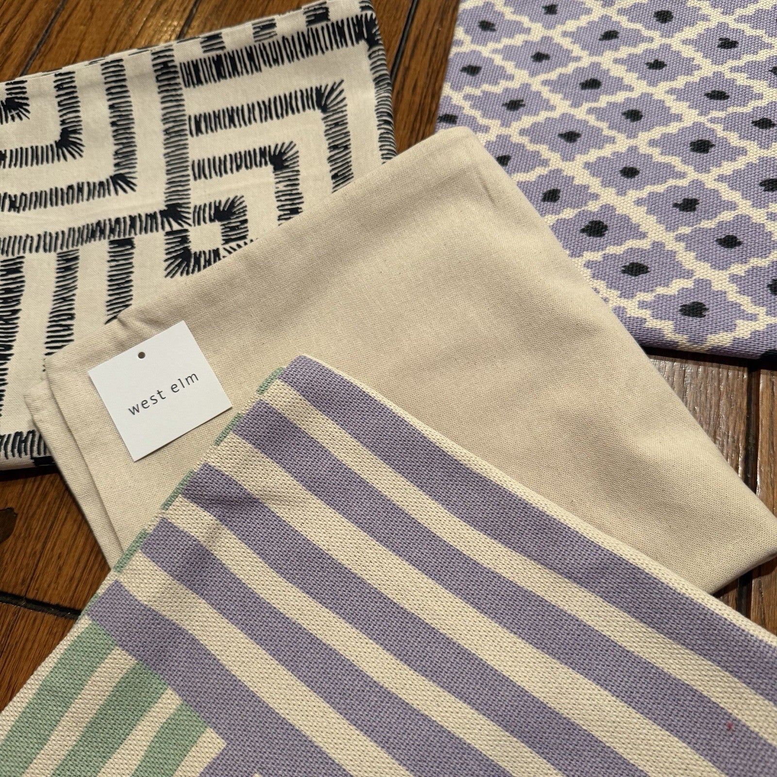 NEW West Elm (Set 4) Multicolor Geometric Boho Throw Pillow Cover Shams 20 x 20