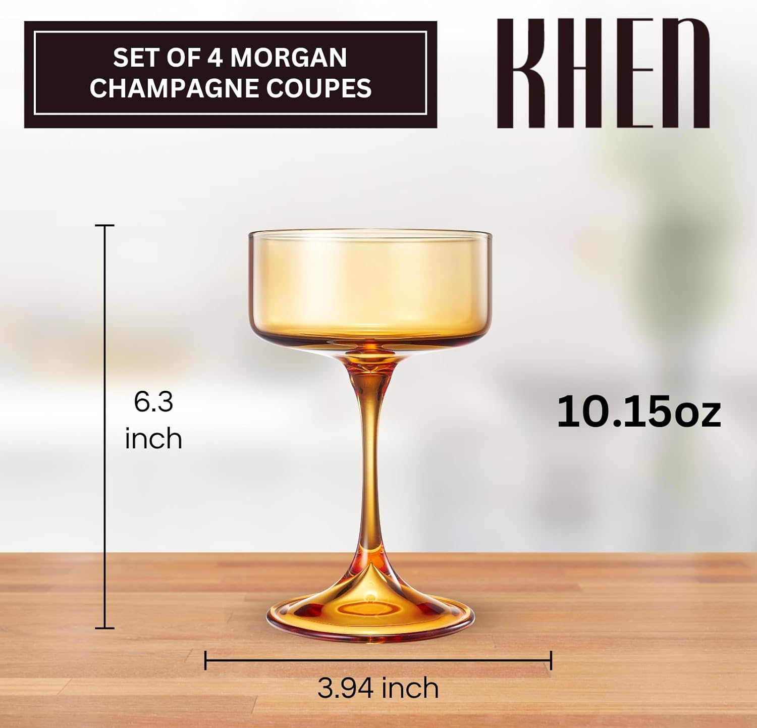 Khen Champagne Coupes Morgan Set Vibrant - Set of 4 Multicolor
