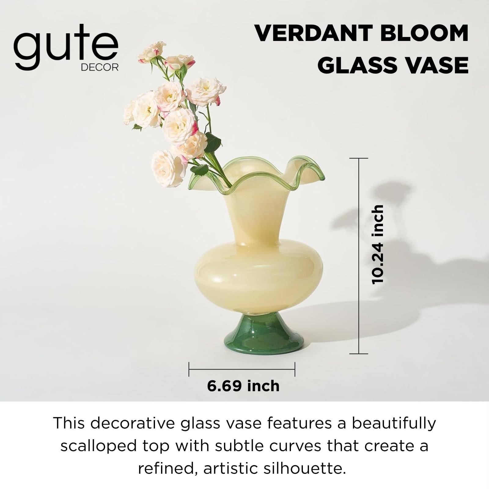 Glass Meadow Hand-Blown Glass Flower Vase Décor - 11"