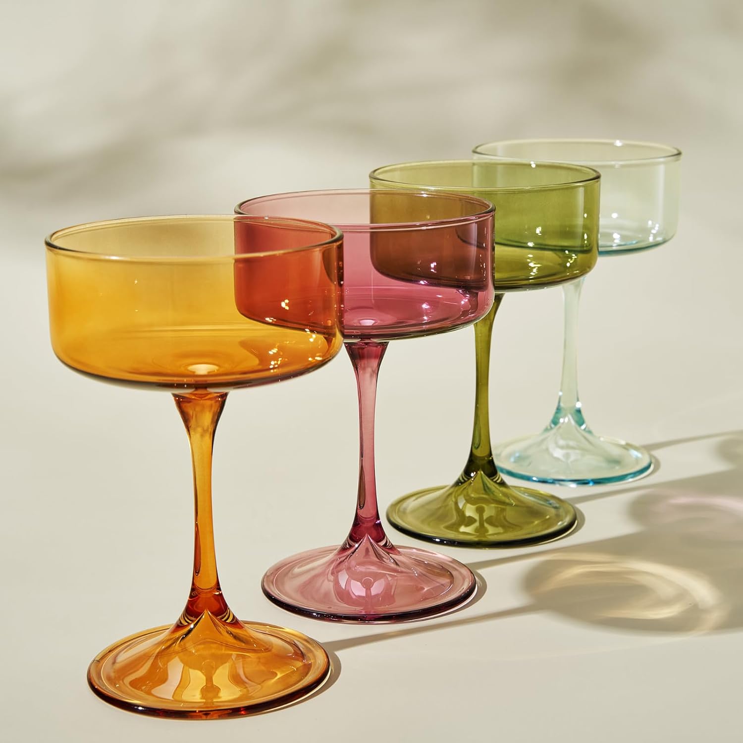 Khen Champagne Coupes Morgan Set Vibrant - Set of 4 Multicolor