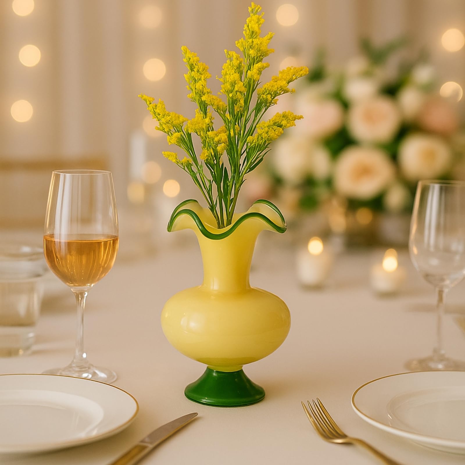 Glass Meadow Hand-Blown Glass Flower Vase Décor - 11"