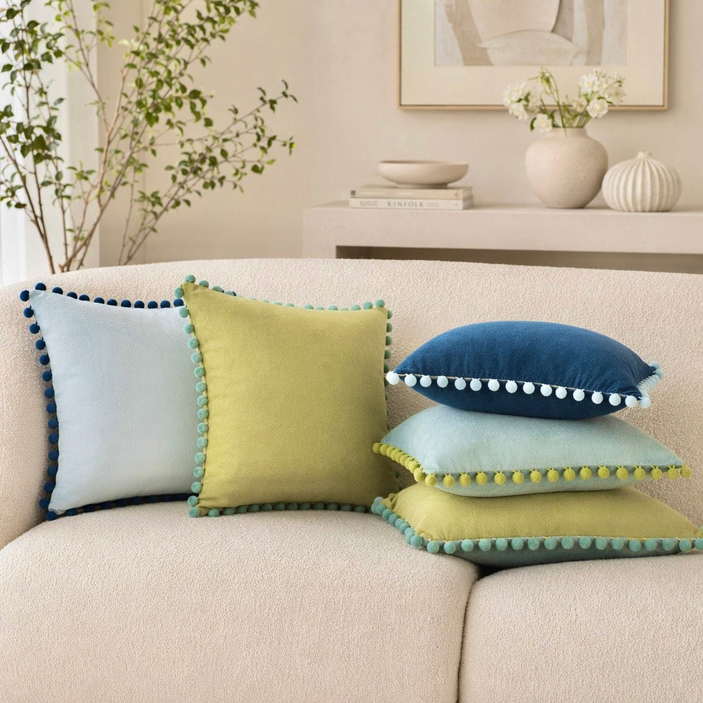 NEW Anthropologie (Set 4) Boho Velvet Throw Pillow Covers Cases Shams 18" x 18"
