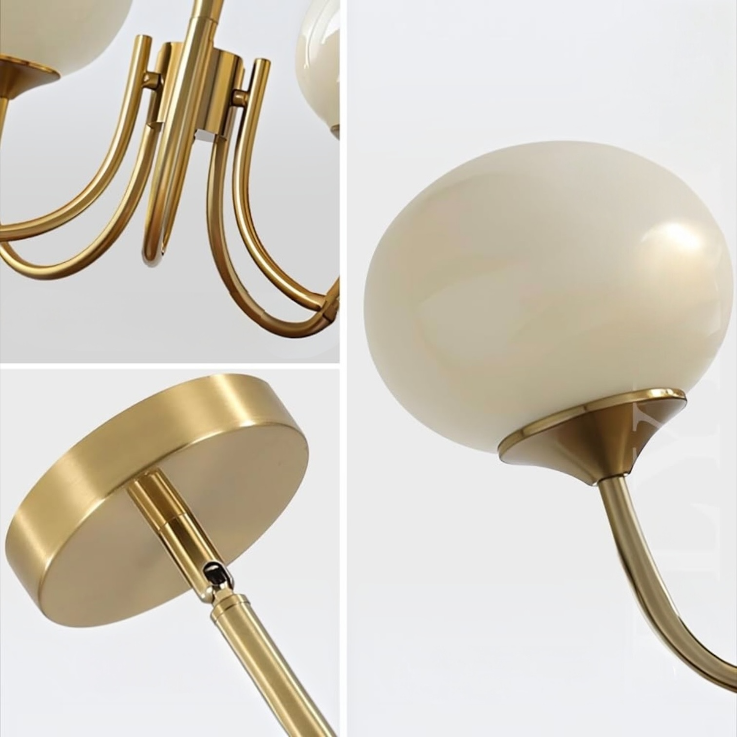 NEW Anthropologie 5-Light Gold White Chandelier Retro Boho Light Ceiling Fixture