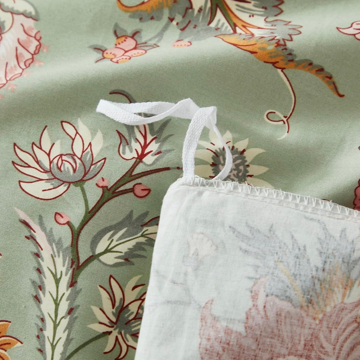 NEW Anthropologie Tiffany Green Floral Retro Antique Duvet Bedding & Sham Set