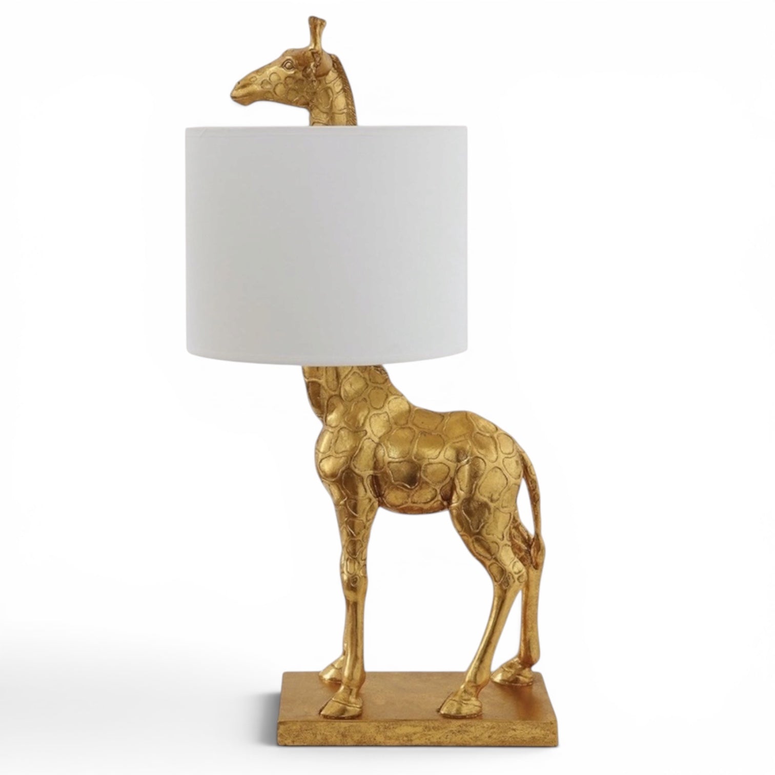 NEW Anthropologie Large Gold Boho Giraffe Table Lamp Lighting Art Deco Set - 26"