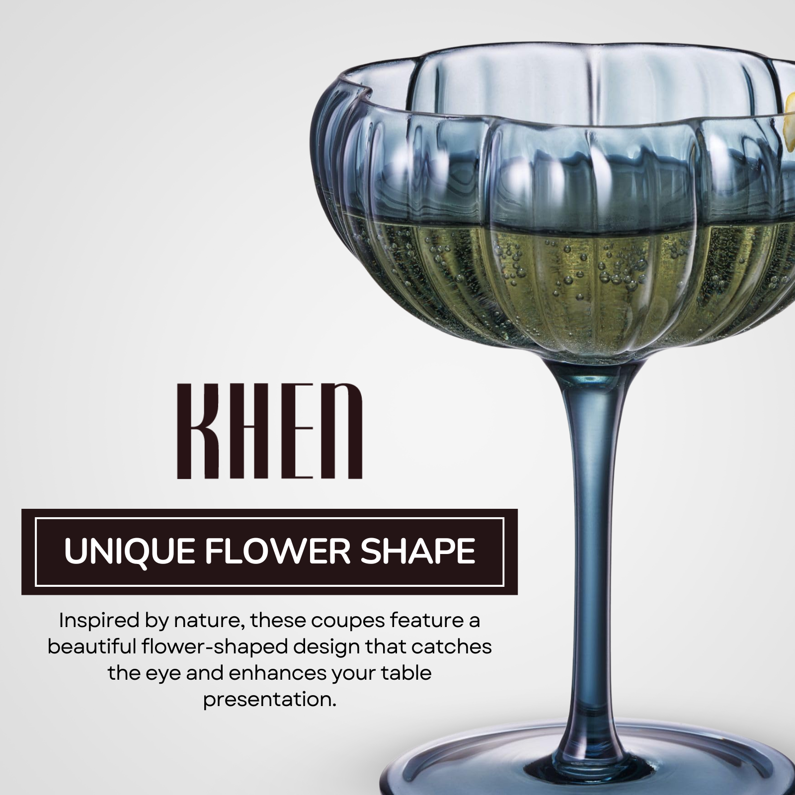 Flower Coupe Cocktail Colored Glasses | Set of 6 | Muted