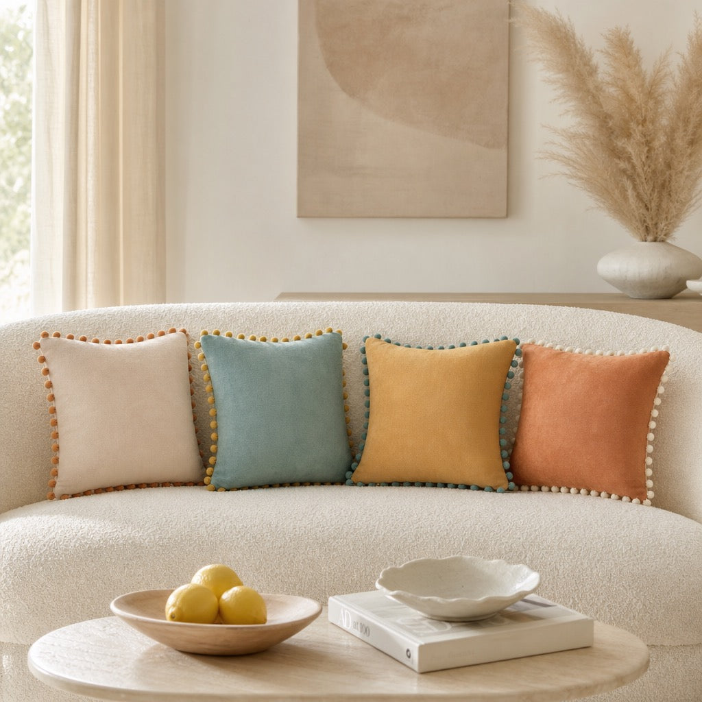 NEW Anthropologie (Set 4) Boho Velvet Throw Pillow Covers Cases Shams 18" x 18"