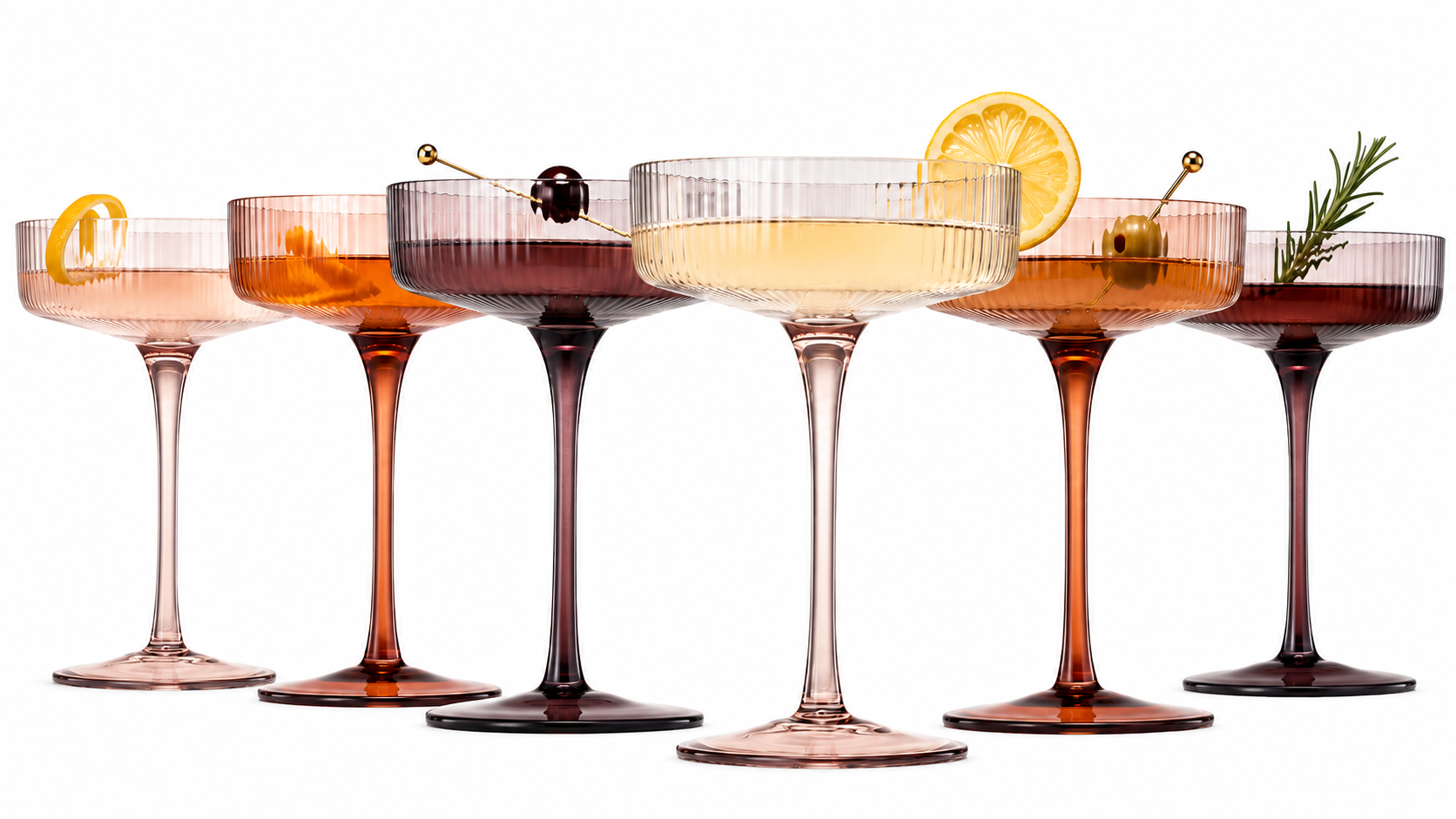 Venus Champagne Coupe Cocktail Glassware, Set of 6