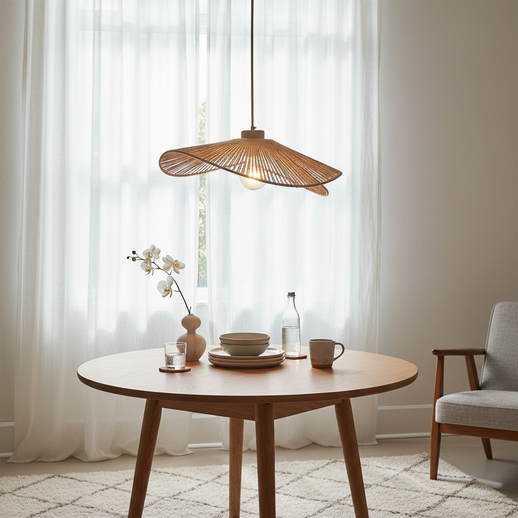 NEW West Elm Modern Boho Rattan Hanging Pendant Light Fixture Lamps Sconces 14"