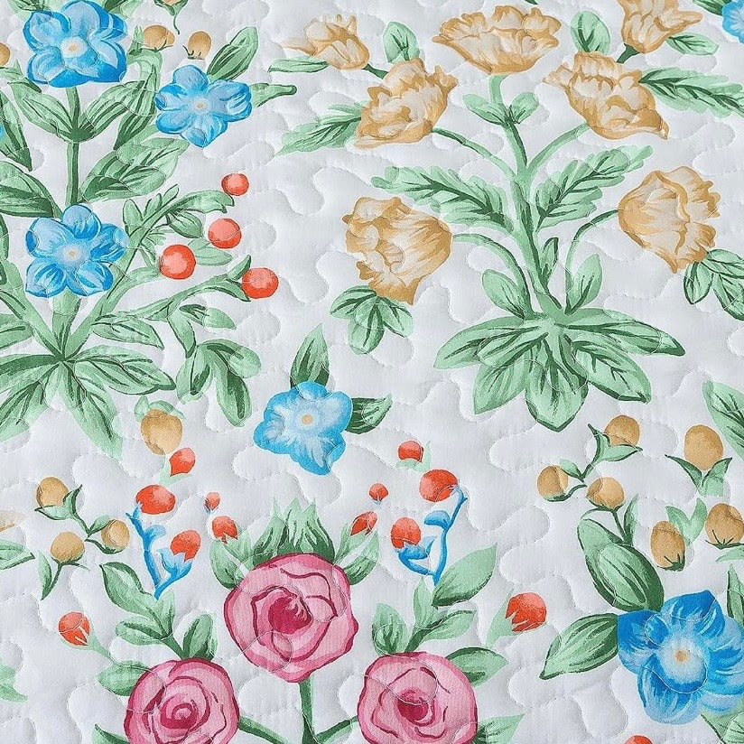 NEW Anthropologie Vintage Floral Queen / King Quilt Bedspread Bedding & Sham Set