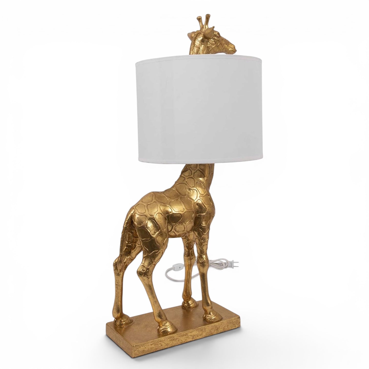 NEW Anthropologie Large Gold Boho Giraffe Table Lamp Lighting Art Deco Set - 26"