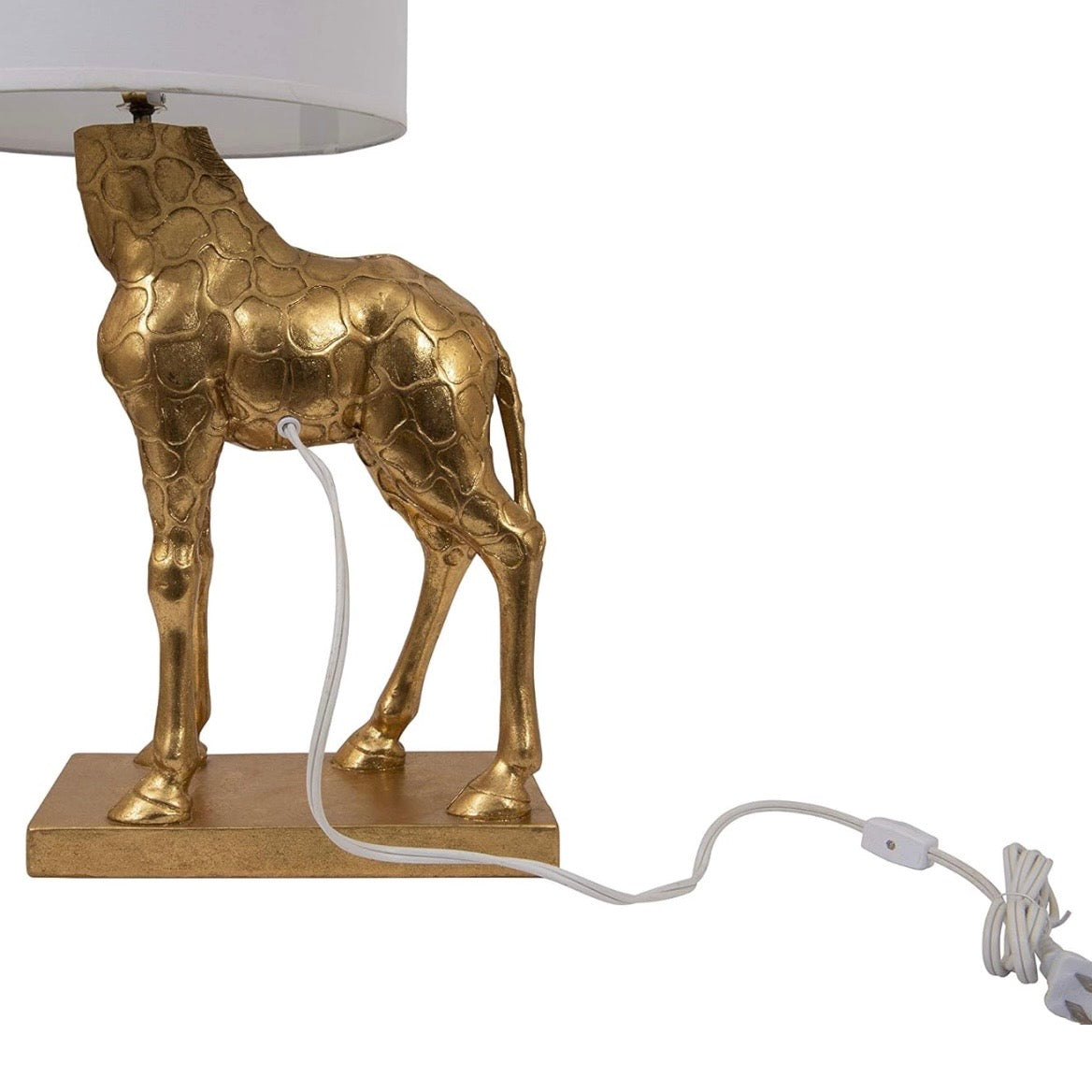 NEW Anthropologie Large Gold Boho Giraffe Table Lamp Lighting Art Deco Set - 26"