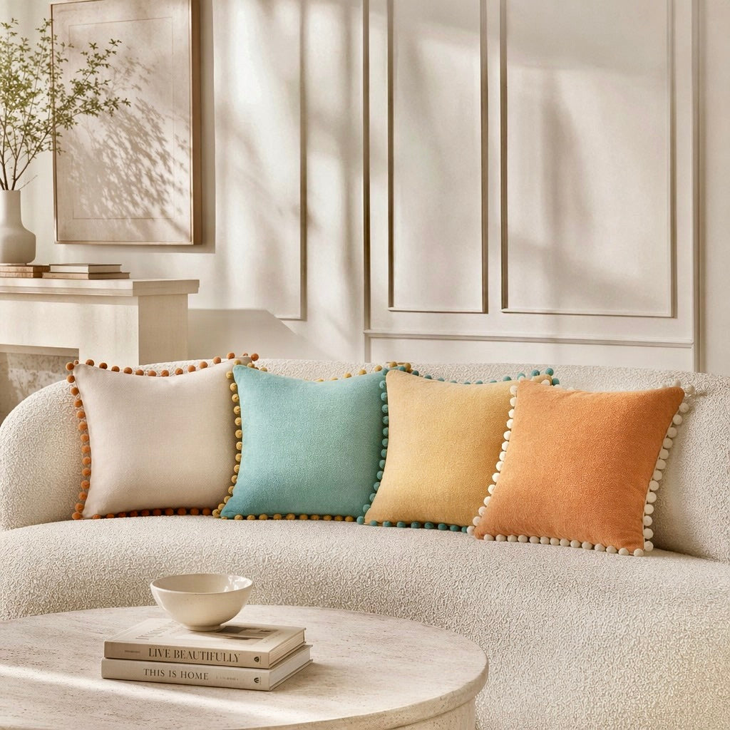 NEW Anthropologie (Set 4) Boho Velvet Throw Pillow Covers Cases Shams 18" x 18"