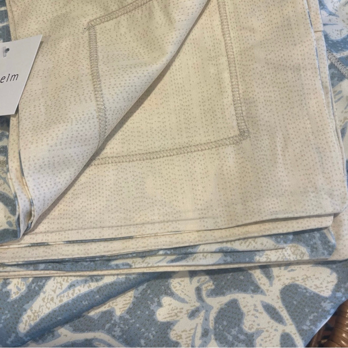 NEW West Elm Blue Cotton Floral Botanical Queen / King Bedding Duvet & Sham Set