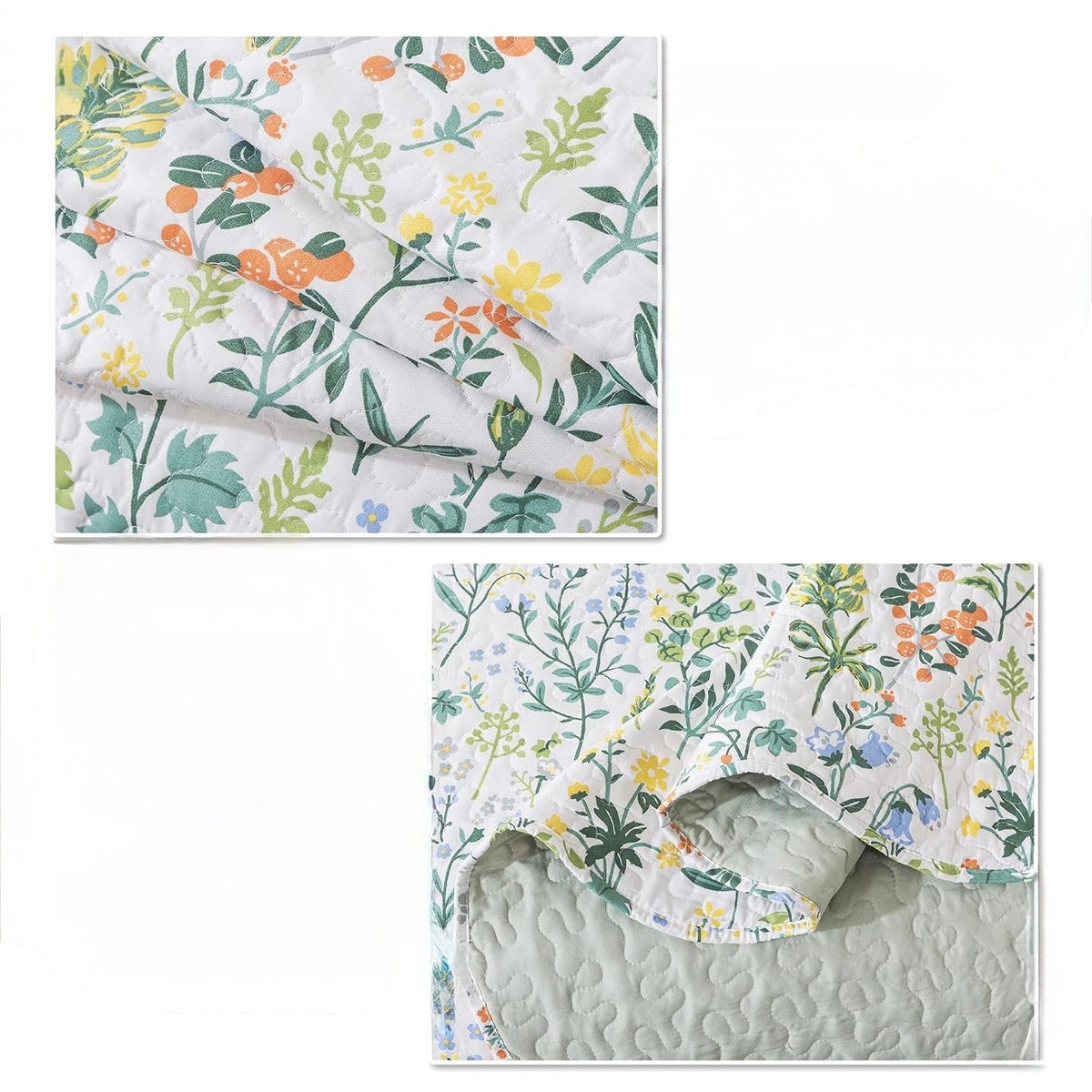 NEW Anthropologie Multicolor Floral Queen King Quilt Bedspread Bedding Sham Set