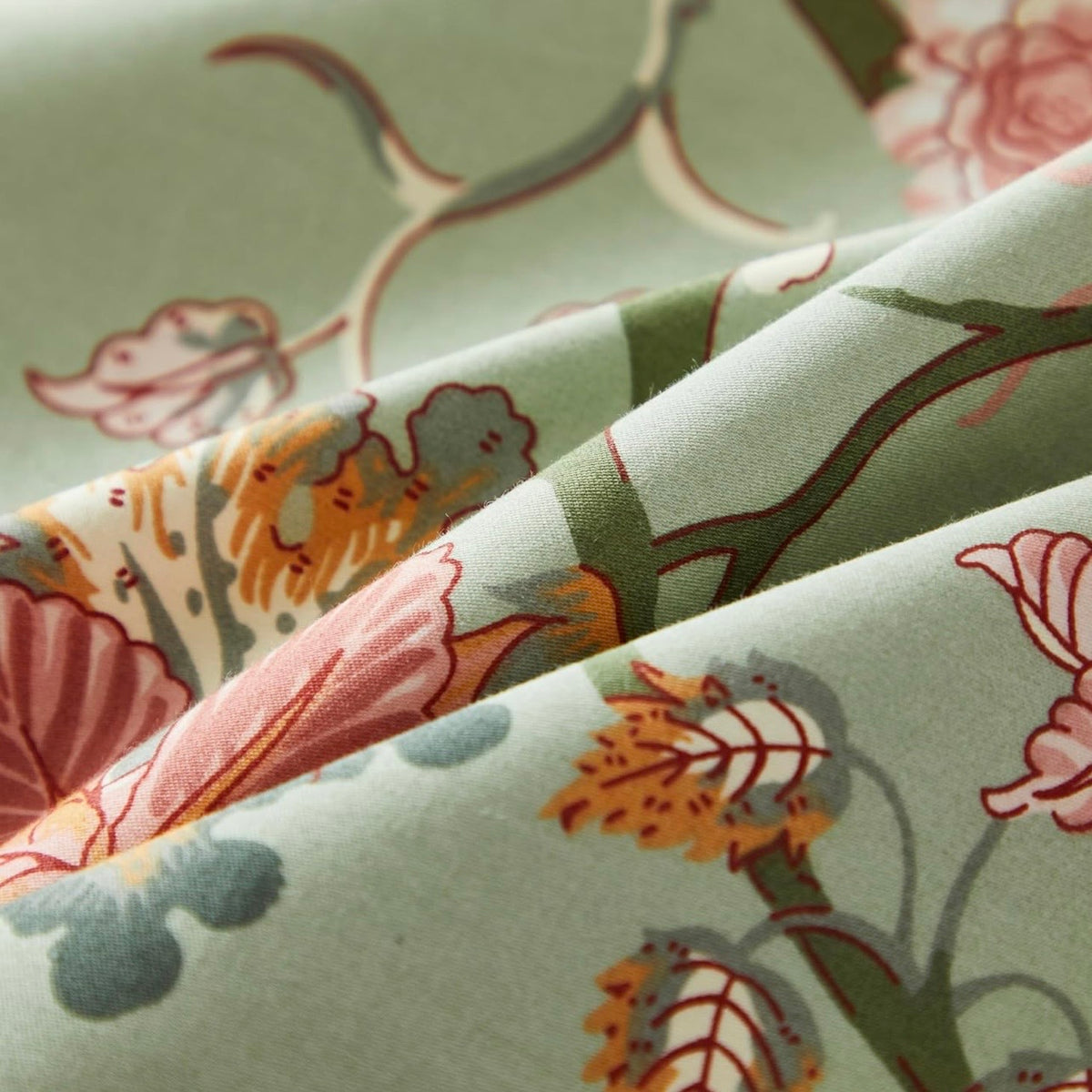 NEW Anthropologie Tiffany Green Floral Retro Antique Duvet Bedding & Sham Set