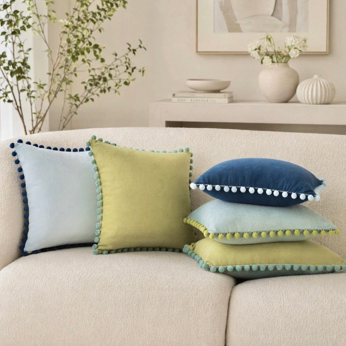 NEW Anthropologie (Set 4) Boho Velvet Throw Pillow Covers Cases Shams 18" x 18"