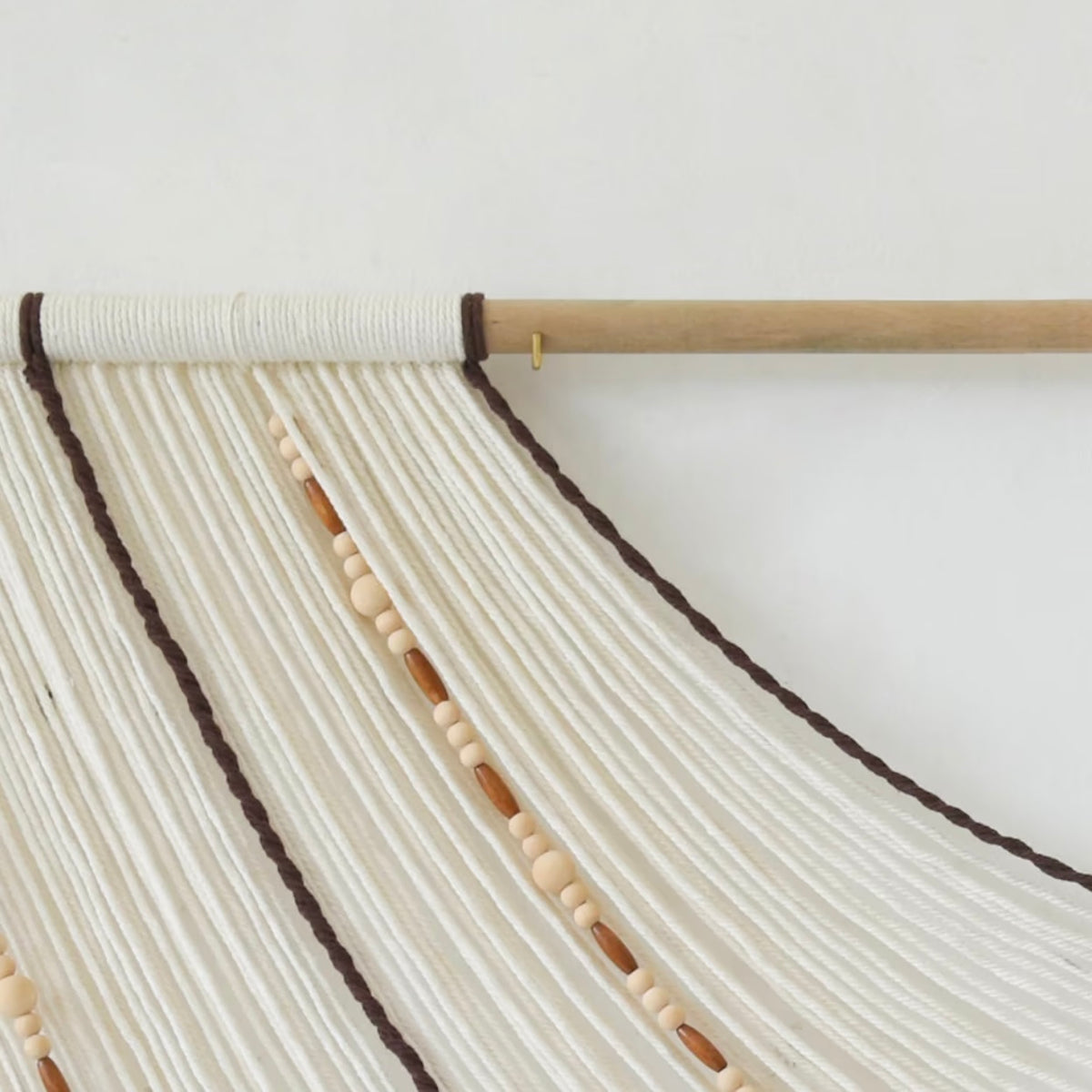 NEW Anthropologie Boho Tapestry Macrame Woven Swoop Beaded Wall Hanging 57 x 35