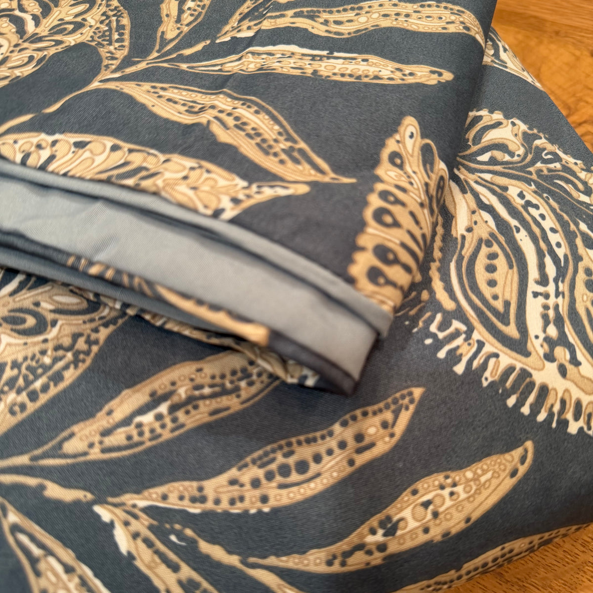 NEW Anthropologie Teal Blue Botanical Boho Queen / King Bedding Duvet & Sham Set