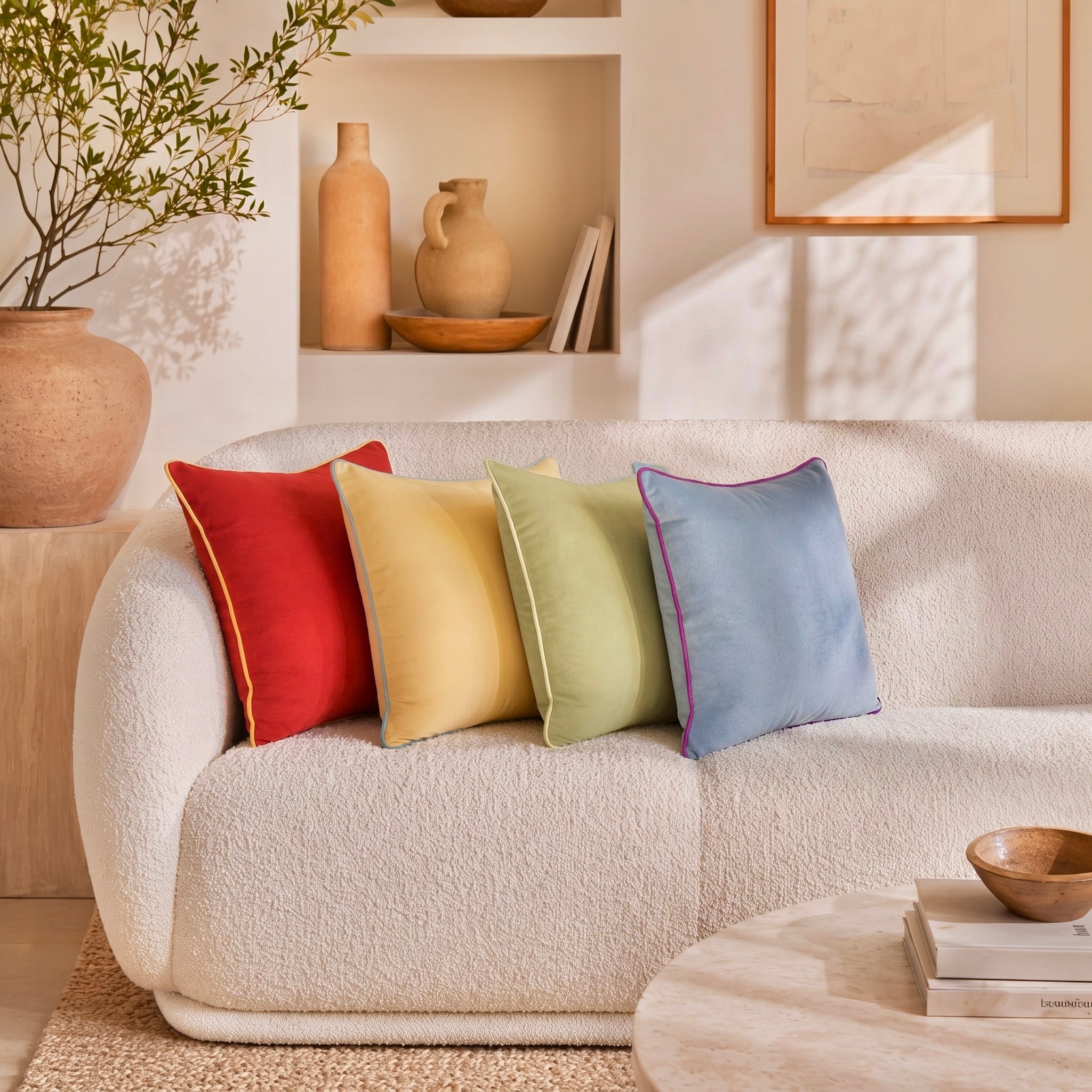 New Anthropologie (Set 4) Boho Velvet Throw Pillow Covers Cases Shams | 20 x 20