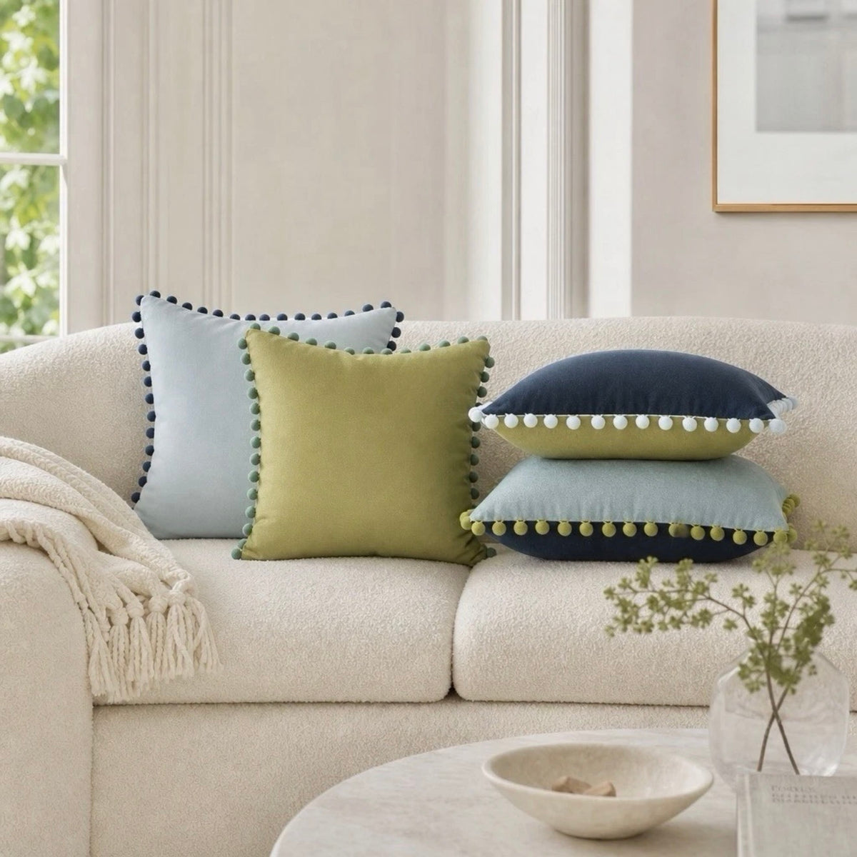 NEW Anthropologie (Set 4) Boho Velvet Throw Pillow Covers Cases Shams 18" x 18"