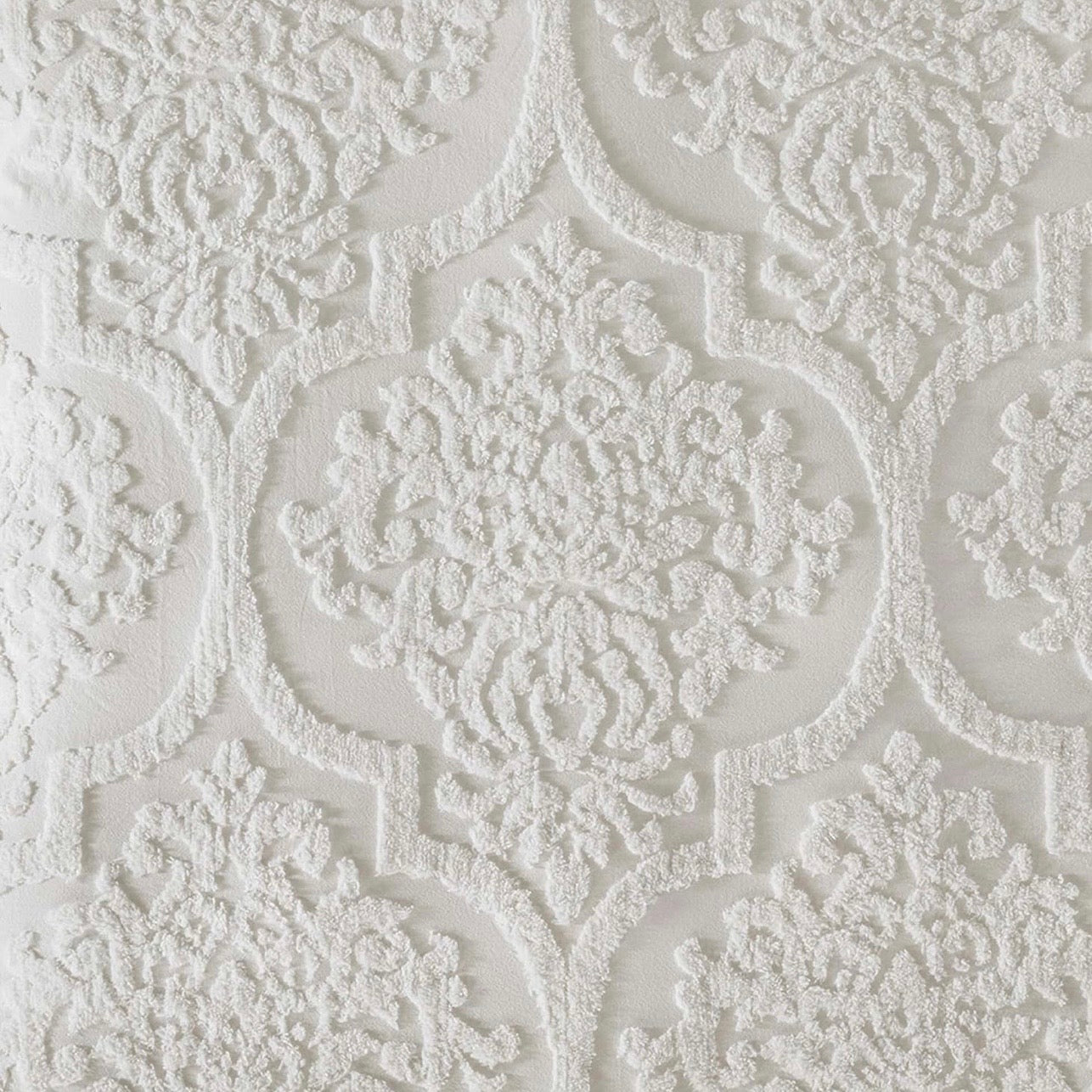 NEW Anthropologie White King Chenille Damask Duvet Bedspread Bedding & Sham Set