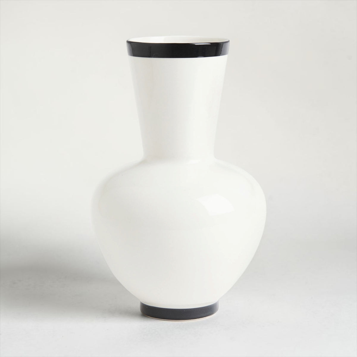 NEW West Elm XL Black & White Large Porcelain Ceramic Flower Vase Decor - 12"