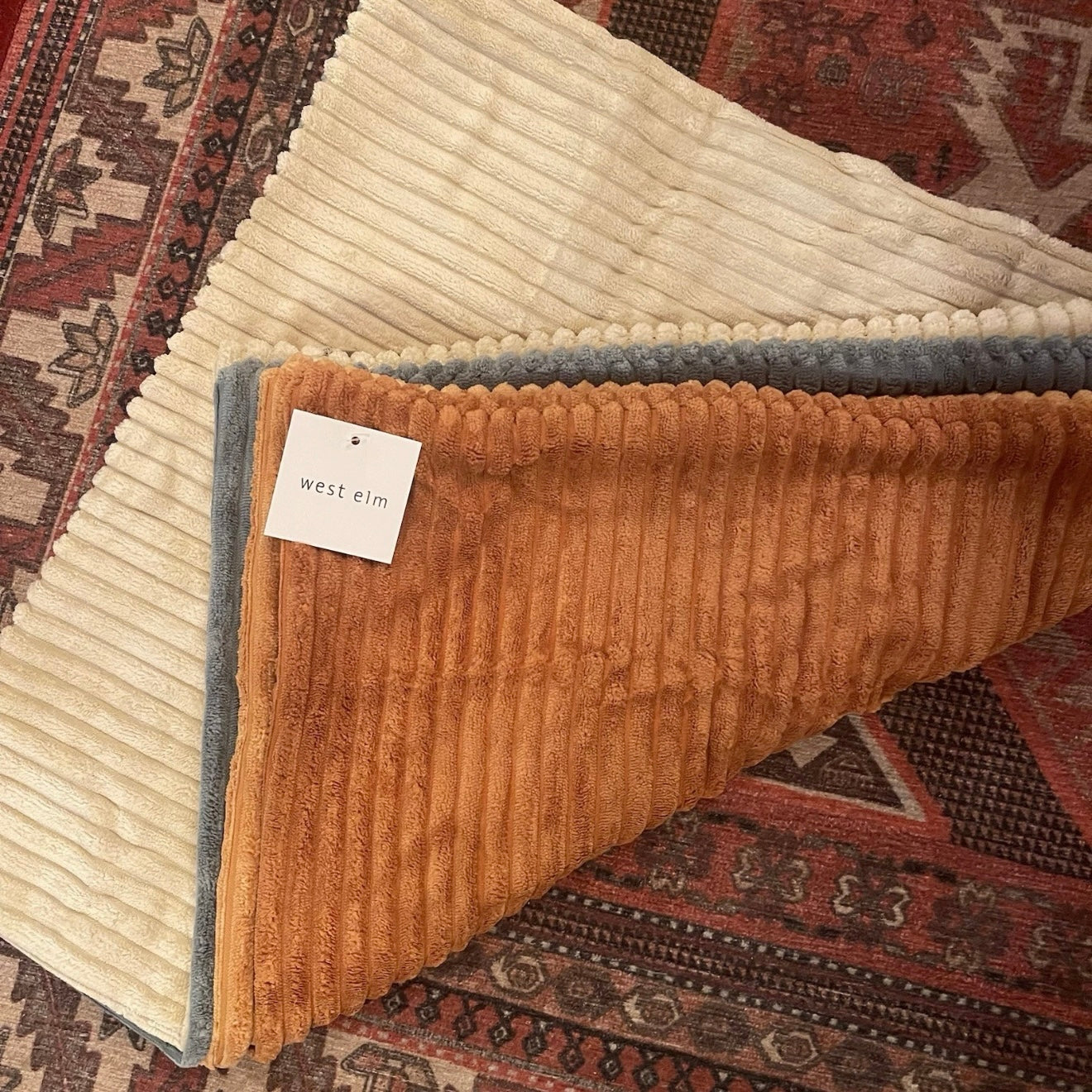 NEW West Elm (Set 4) Multicolor Velvet Corduroy Throw Pillow Cover Sham 18 x 18