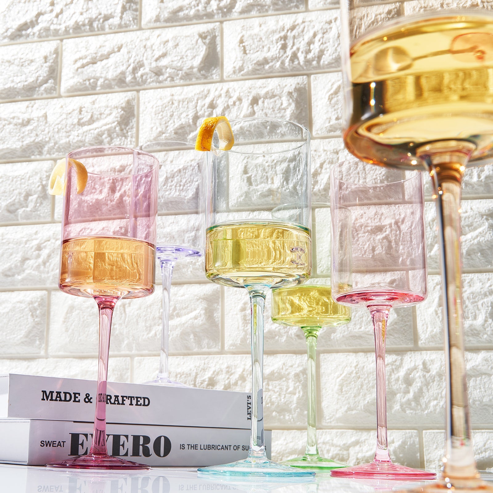 Monet Stemmed Wine Glassware, Set of 6