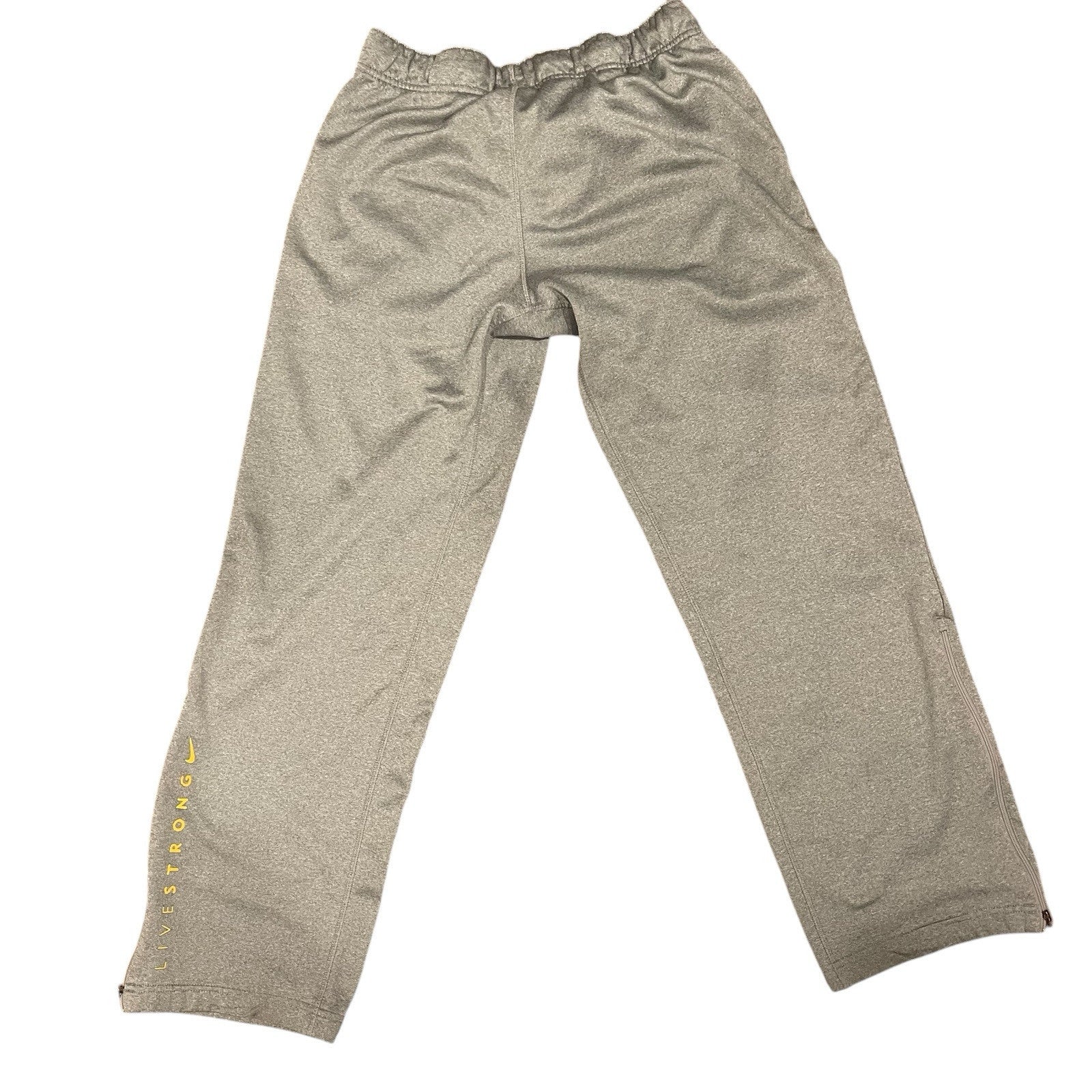 Nike Grey Therma-Fit Livestrong Logo Drawstring Joggers Sweatpants - Size Medium