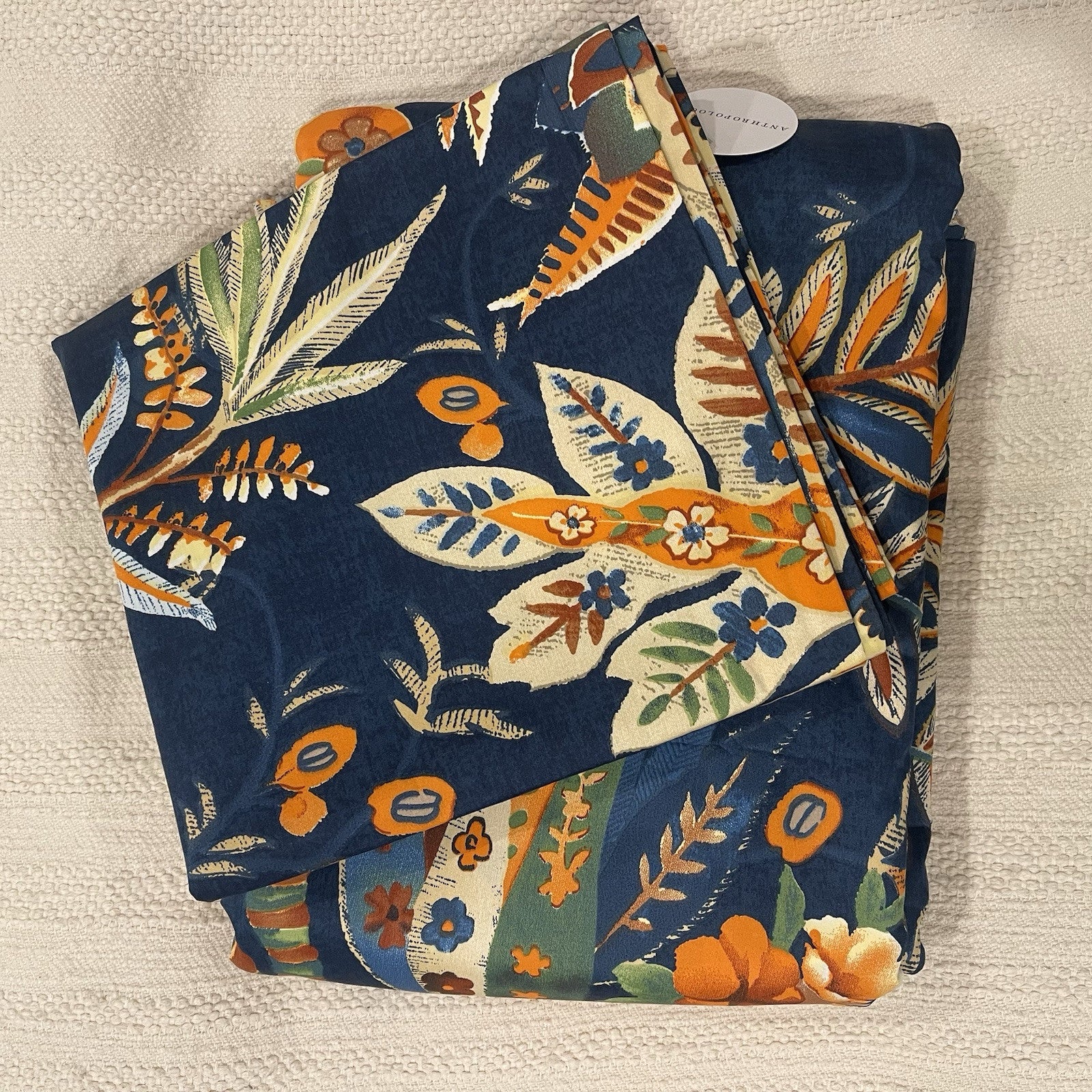 NEW Anthropologie Blue Floral Egyptian Cotton Boho King Bedding Duvet Sham Set