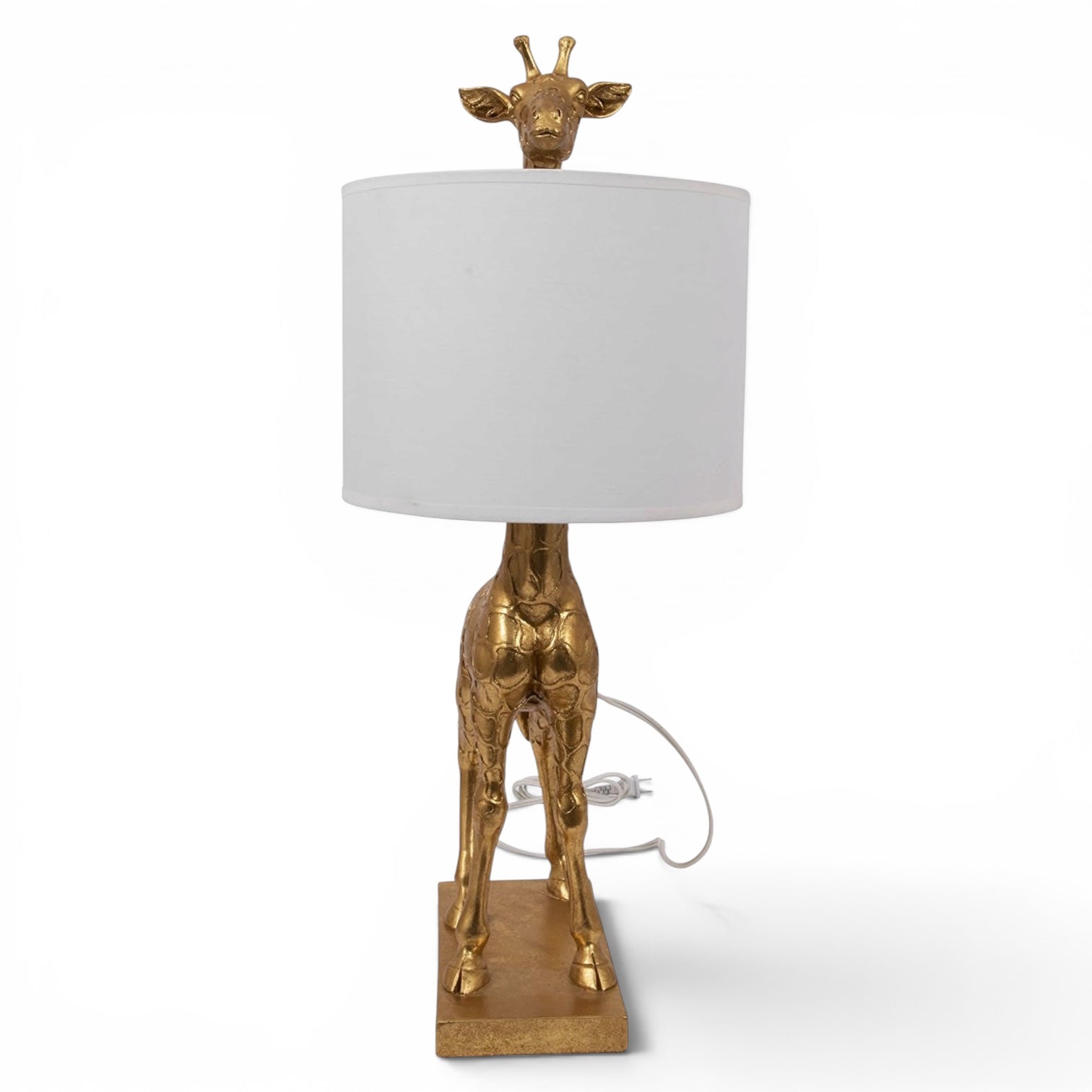 NEW Anthropologie Large Gold Boho Giraffe Table Lamp Lighting Art Deco Set - 26"