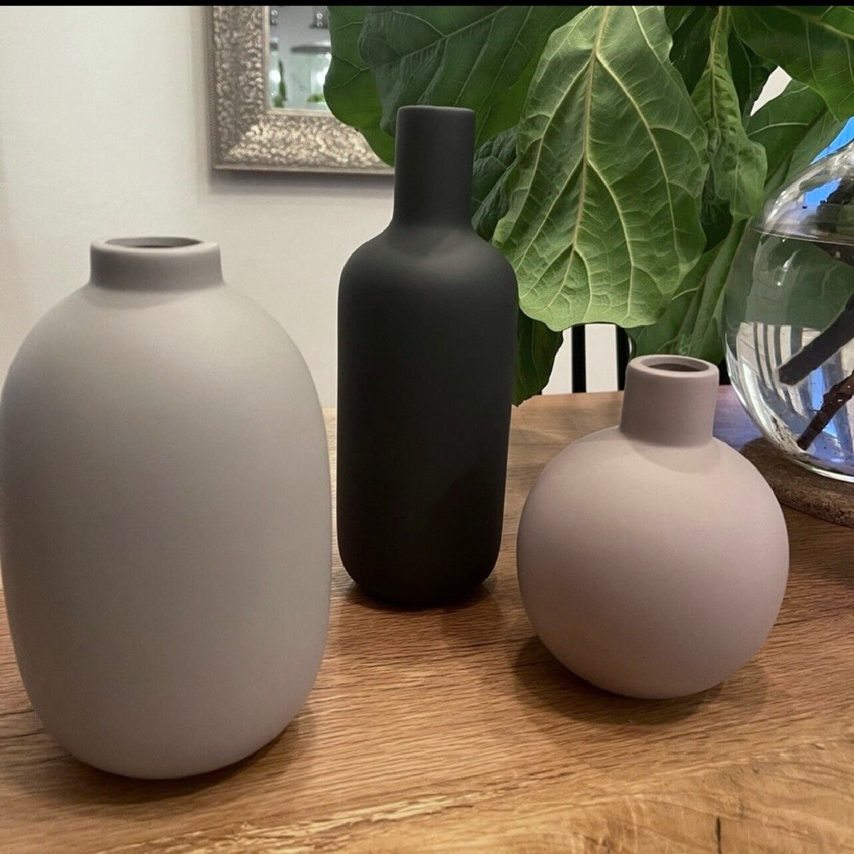 NEW West Elm Ceramic Multicolor Matte Boho Flower Vases (Set of 3) Home Decor