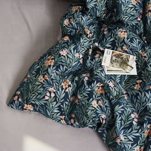 NEW Anthropologie Blue Paisley Boho King Bedding Duvet & Floral Sham Case Set