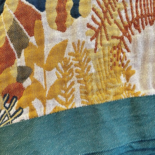 NEW Anthropologie XL Boho Bird Teal Queen / King Size Blanket Bedspread Quilt