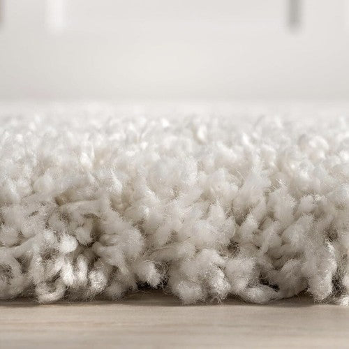NEW West Elm White Cream Boho Tassel Geometric Shag Area Rug Carpet - 4' x 6'