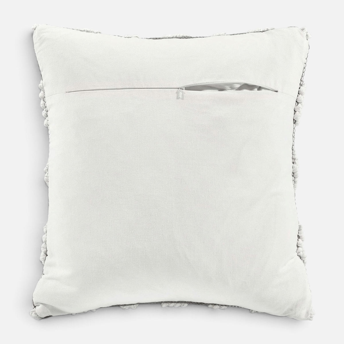 NEW Anthropologie Boho Pom Pom Grey Throw Pillow Case Cover Sham - 20" x 20"