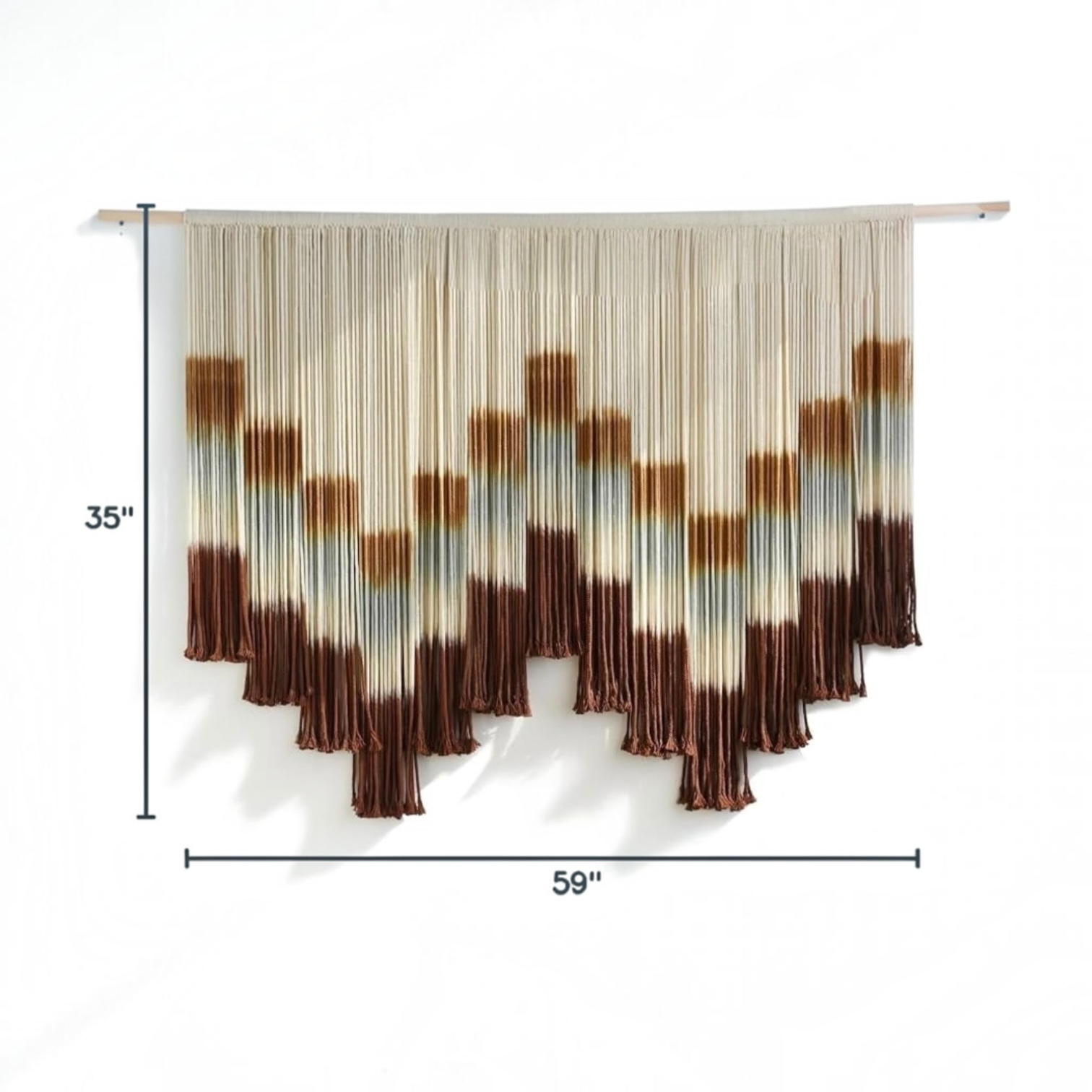 NEW Anthropologie  XL Boho Tapestry Macrame Woven Dyed Yarn Wall Hanging - 60"