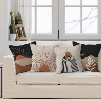 NEW Anthropologie (Set / 4) Boho Abstract Throw Pillow Cover Case Sham 18" x 18"